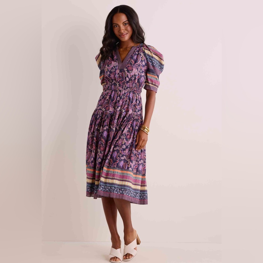 Current Air Floral Paisley Print Midi Dresss